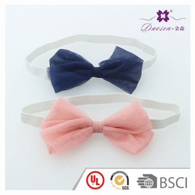 2017 Top Quality Baby Hair Accessories in Pink and Navy Color Chiffon Baby Bow Headband with Elastic for Baby Girl Photo Shooting for Mother and Baby