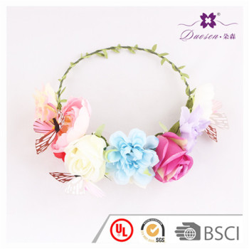 2017 Newest Design Hair Accessories Manufacturer BSCI Audit Factory Flower Crown for Wedding Party Decoration