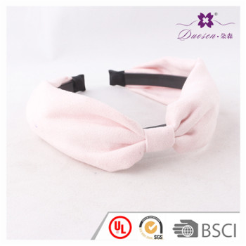 2017 Women Fashion Design Pink Suede Wide Knot Bow Hair Band for Teenager Girls