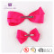 Custom Size Fuschia Hair Bow Black Grossgrain Ribbon Bow Hair Clip for Baby Girls