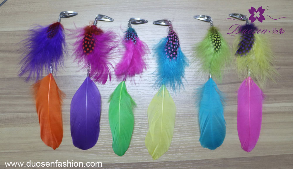 colors feather hair clip