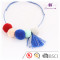 Hot Sale Imitation Suede Rope Tassel Necklace Jewelry Pom pom Necklace Manufacturer China