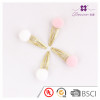 Pink Color Pompom Ball Baby Hair Clip Wholesale for Baby Girl