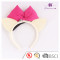 Custom Design Cream Cat Ears Alice Band with Fuschia Bow for Party Decoration