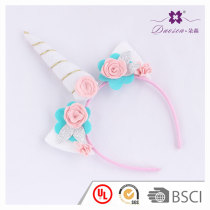 New Style Rose Flower Horn unicorn ears headband for gift birthday unicorn horn hair band funny