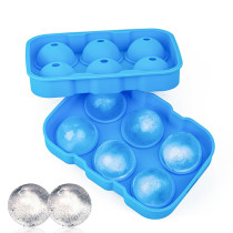 food grade 6 cavities ball shape ice cube tray