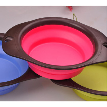 Portable silicone foldable pet bowl