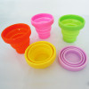 Food Grade Drinking Heat Resistance Silicone Folding Cup With Lid