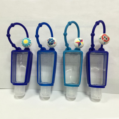 Hot selling silicone hand sanitizer holder with charms