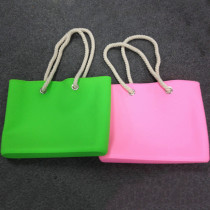 Summer Silicone lady tote beach bag with rope handle