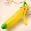 Cute banana shape silicone pencil bag Zipper bag Stationery bags