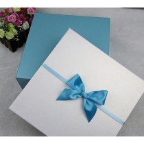 2017 blue and white wedding boxes square gift box bow tie handmade cosmetic packing box for toys clothing packaging box