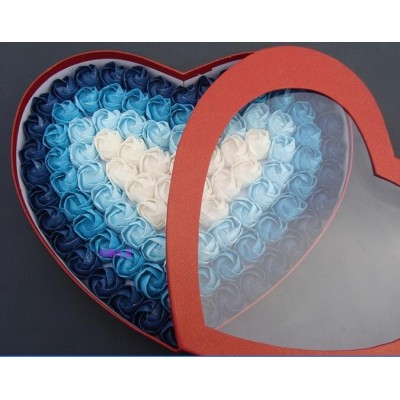 2017 heart shaped soap gift packaging box for flower/gift box printing with PVC/heart flower boxes
