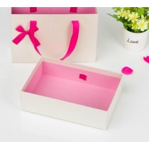 2017 drawer gift box hot beautiful white cardboard drawer gift storage paper box with handle