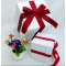 Square gift box custom logo white custom with butterfly ribbon gift packaging box