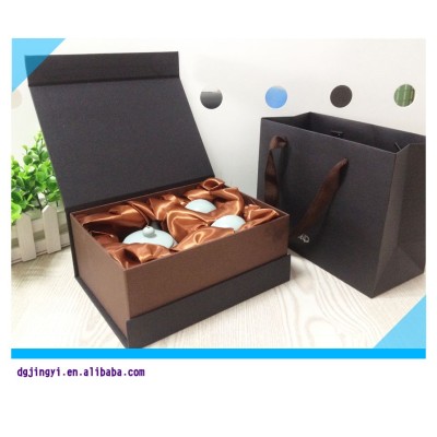 luxury black matte laminated cardboard storage box equipment/Box packing porcelain wholesale made in EECA China