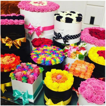 EECA Flower box Hot Sale High Quality Glossy /Round flower box/Matte Laminated Printing Flower Hat Box with lid and silk ribbon in China