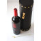 Luxury Handmade Custom Creative Upscale Cylinder Wine Box/Black Wine Packaging Box With Metal Lock/wine crate wholesale made in EECA