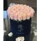 Custom luxury velvet flannelette round flower packaging gift box,suede flower box for roses