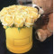 Custom yellow round flower gift box velvet flannel,flower box suede,rose box velvet