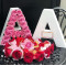Custom unique letter A-Z shape packaging flower boxes luxury with custom logo,letters rose box