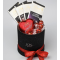 New style luxury chocolate velvet flower box,special paper round rose box