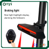 Factory direct sale power reminding remote control USB rechargeable bicycle tail rear light.