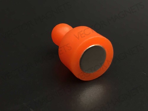 cone magnets, orange plastic housing