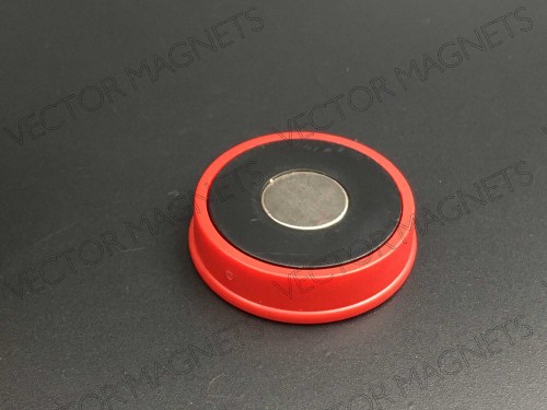 Memo Magnet Red round with plastic housing