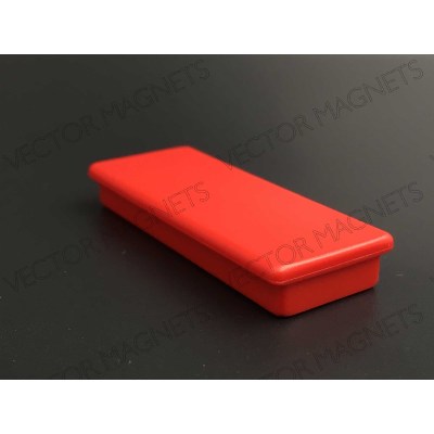 Memo Magnet NdFeB Rectangular Red with plastic housing