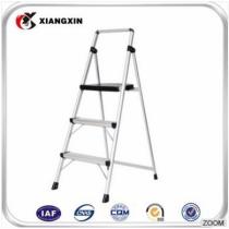 aluminium double side 3-tier foldable rubber feet step ladder