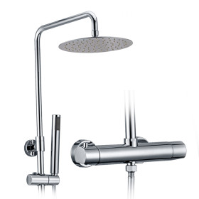 US standard wall mounted brass chrome thermostatic shower mixer