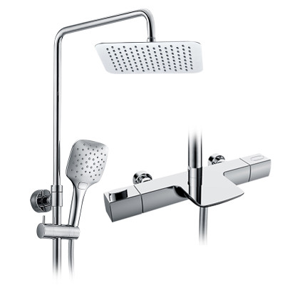OEM dual Handle thermostatic bath mixer taps with showr head