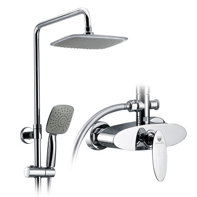 Wholesale bathroom brass shower system with square shower head