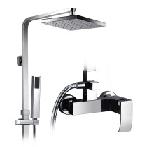 OEM ODM Brass bathroom rain shower faucet set in polished chrome