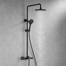 US standard contemporary bathroom dual handle thermostatic shower system