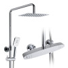 Contemporary dual control solid-brass thermostatic shower systems
