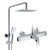 Dual handle brass thermostatic mixer shower set