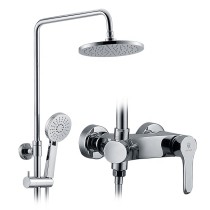 Exposed single handle chrome brass bathroom shower faucets