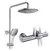 High end dual handle exposed thermostatic shower with mixer