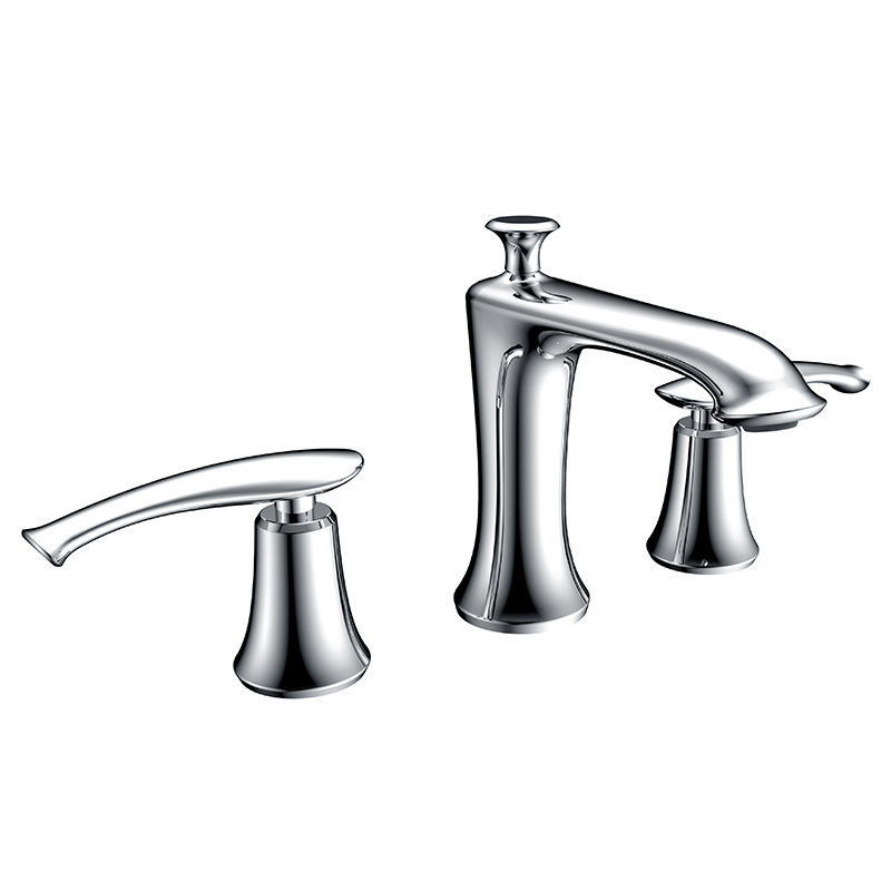 High end dual handle bathroom widespread sink faucet