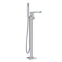 Single handle chrome brass floor mount bathtub faucet