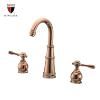 Bathroom lavatory faucets with polished double handle