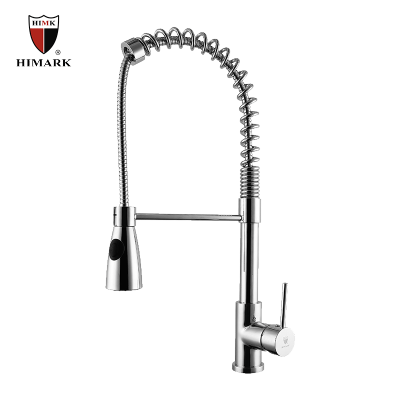 Single handle kitchen faucet with pull down sprayer