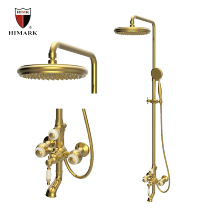 Traditional exposed brass bath shower mixer