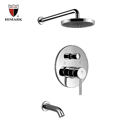 Wall mounted brass rainfall tub shower faucet in chrome
