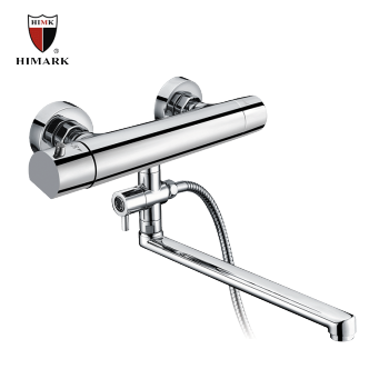 Wall mounted thermostatic bath shower mixer