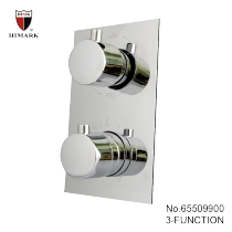 Square 3-function thermostatic shower mixer valves