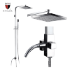 Square bathroom shower faucets with shower heads
