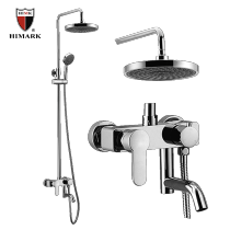 Surface mounted brass rain shower faucet with hand shower